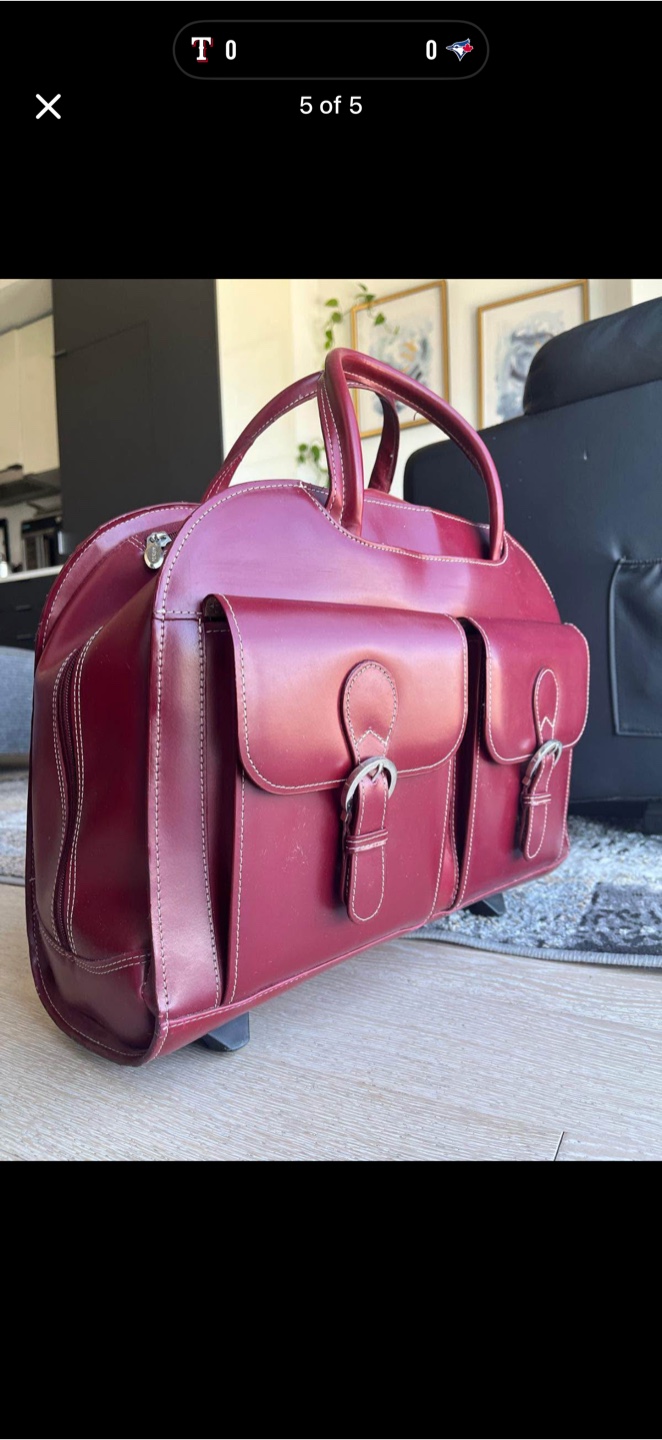 DAVIS 15" Leather Wheeled Laptop Briefcase - photo 5