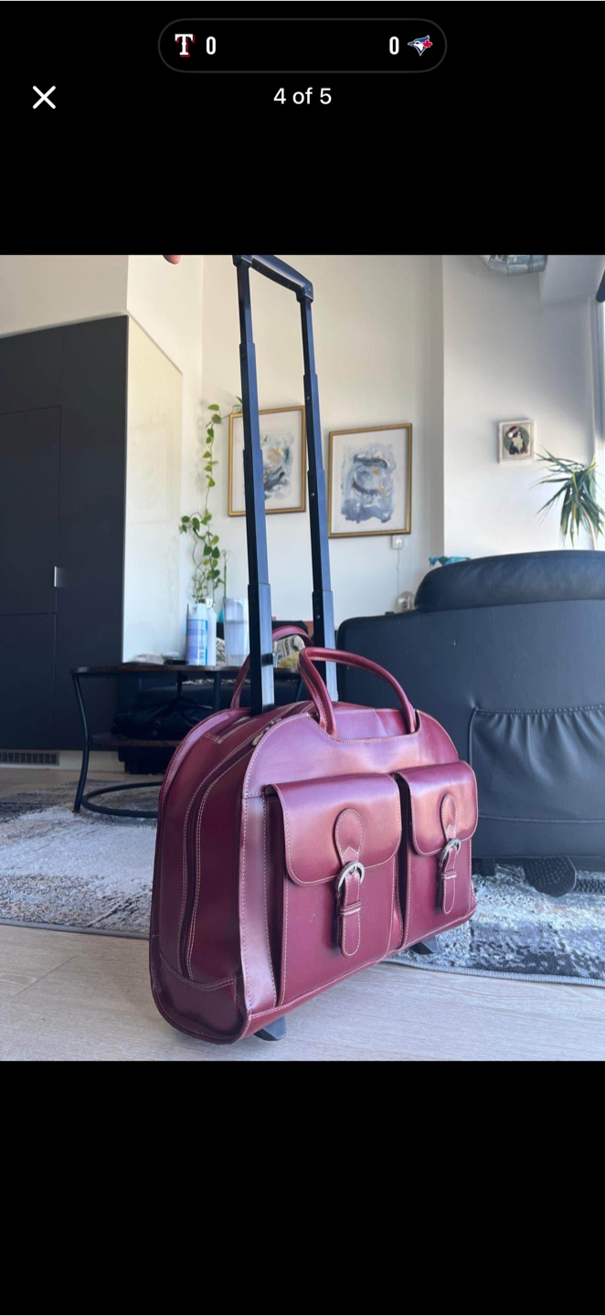 DAVIS 15" Leather Wheeled Laptop Briefcase - photo 4