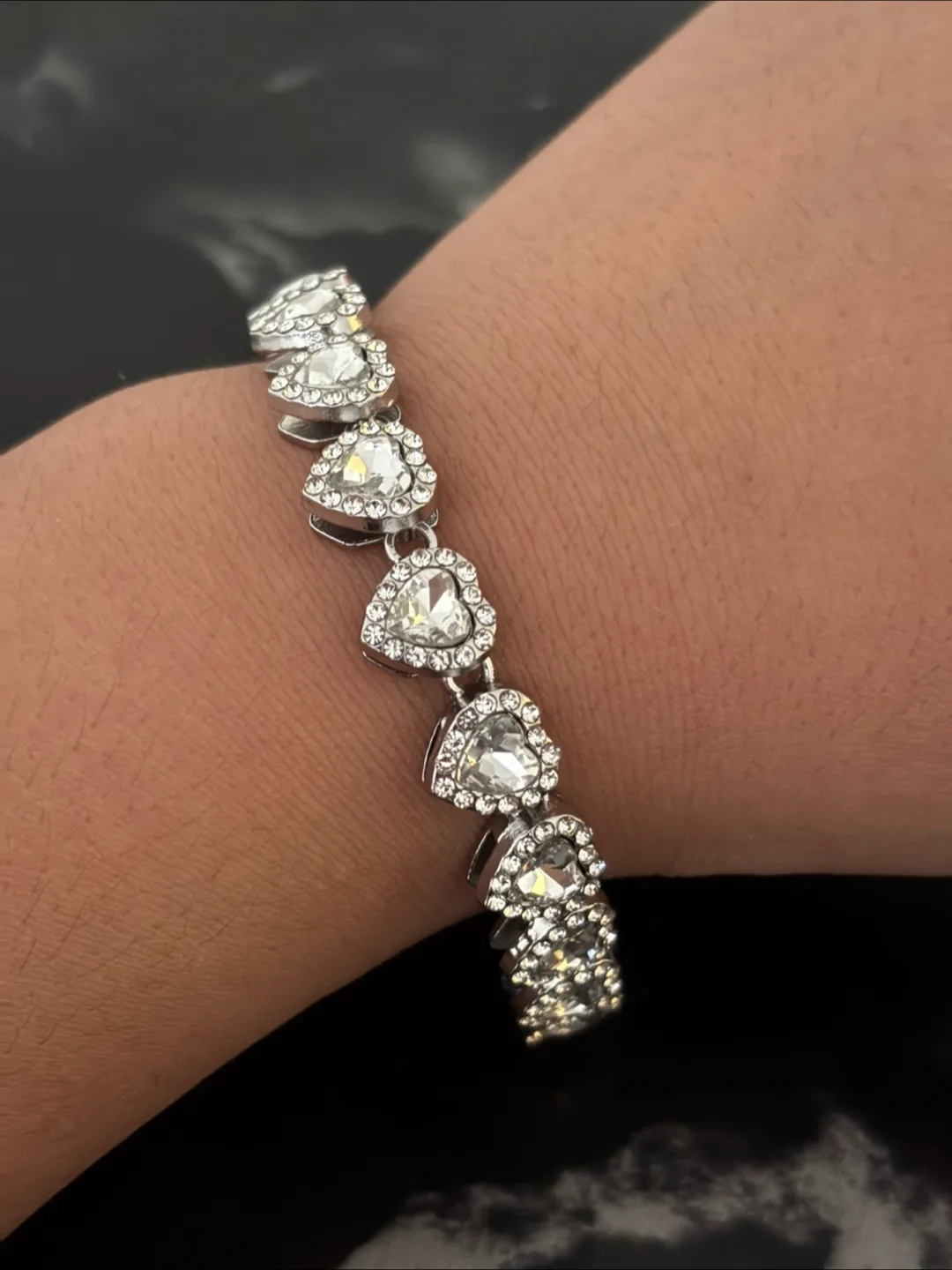 Heart Rhinestone Tennis Bracelet image indicator(2)