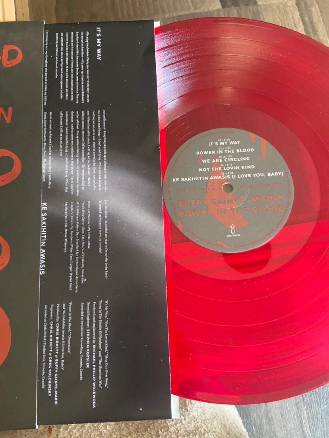 Buffy Sainte-Marie "Power in the Blood" Autographed Vinyl image indicator(3)