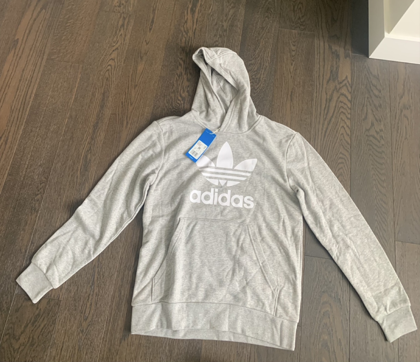 Adidas Trefoil Hoodie (new) - Size YL - Grey