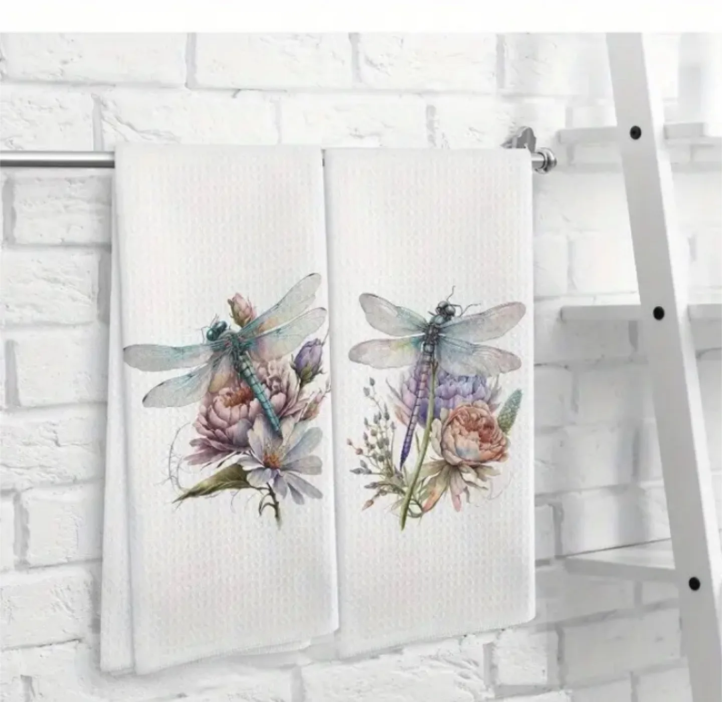 New - White Dragonfly Towels 🥕 thumbnail
