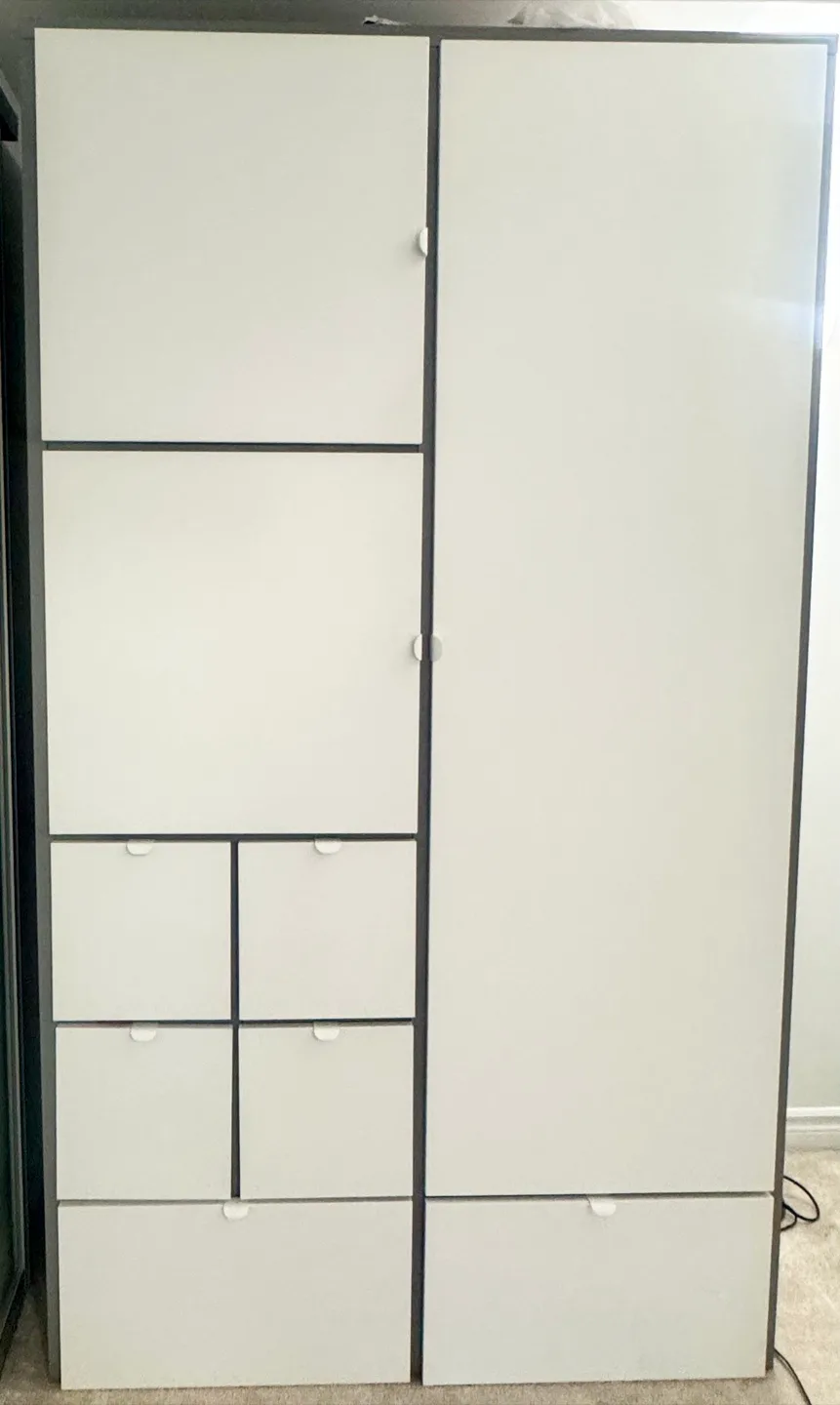 White Wardrobe with Drawers thumbnail