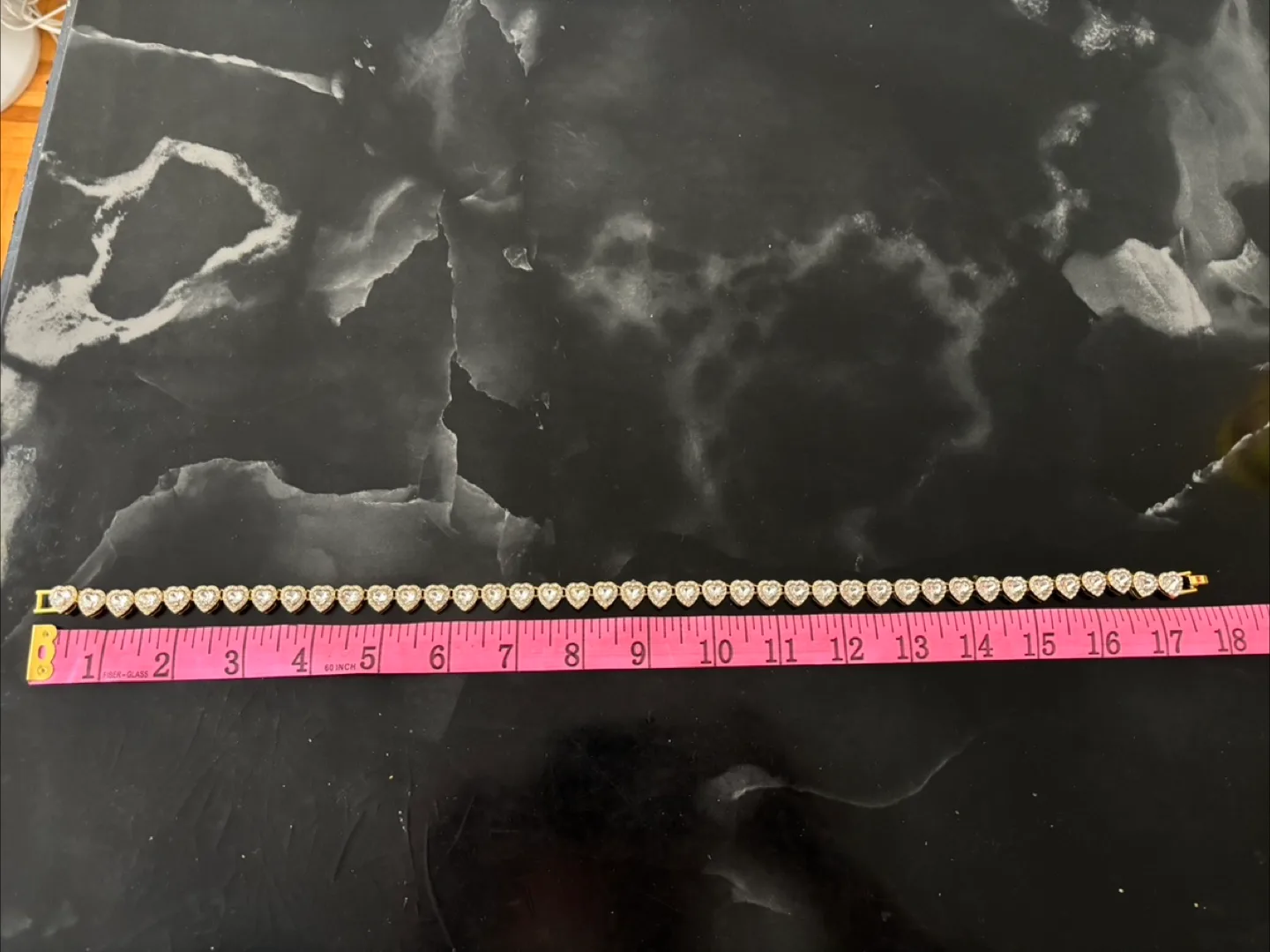 Gold Heart Tennis Necklace image indicator(2)