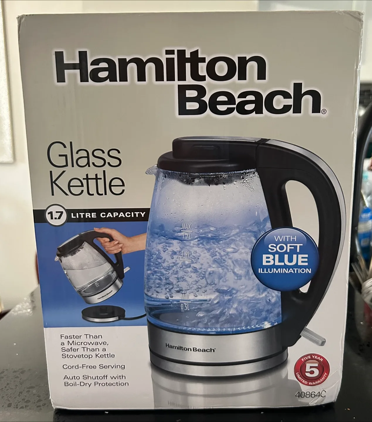 Hamilton Beach Glass Kettle - 1.7 Litre