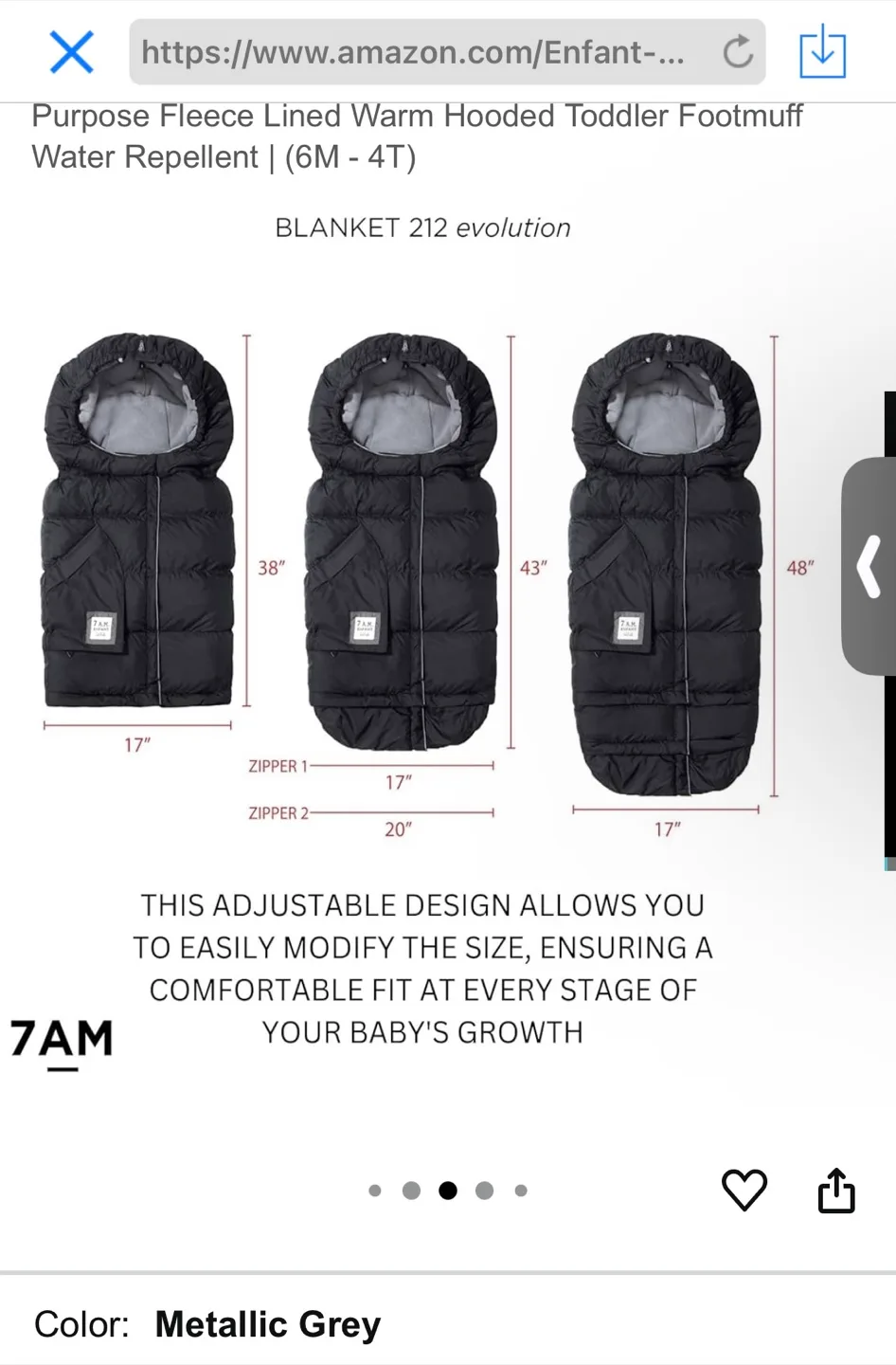 7 A.M. Enfant Blanket 212 Evolution Stroller Footmuff image indicator(5)