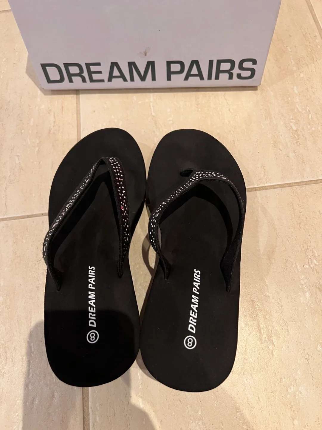 Dream Pairs Black Wedge Flip Flops image indicator(4)