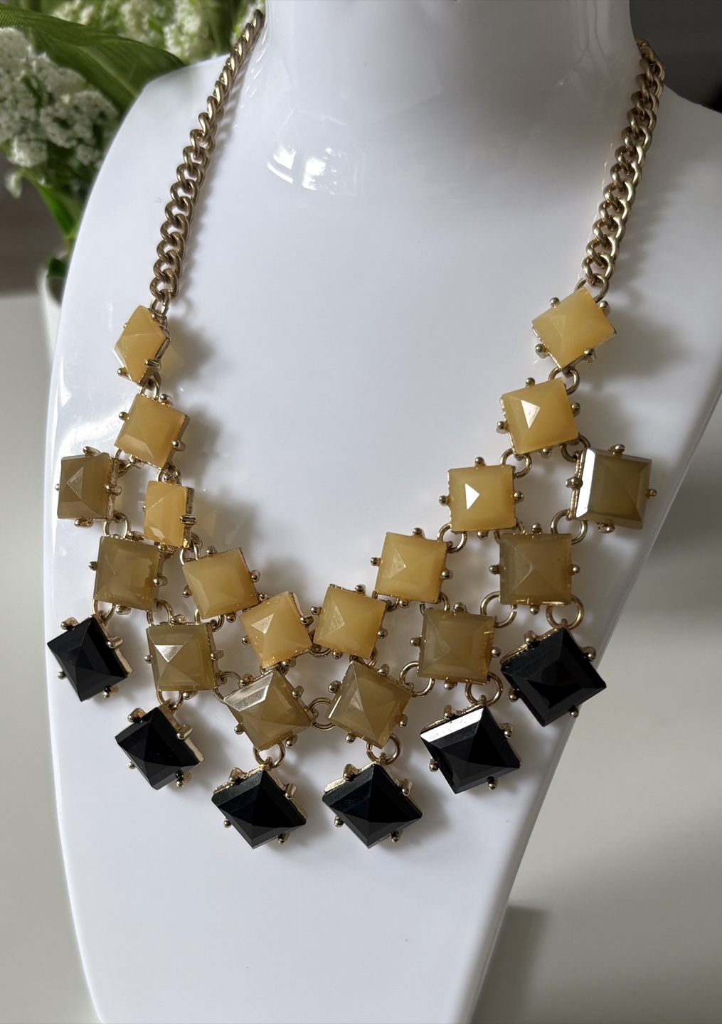 Statement Necklace - Black & Yellow - photo 4