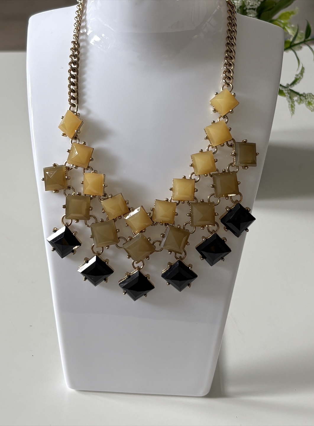 Statement Necklace - Black & Yellow