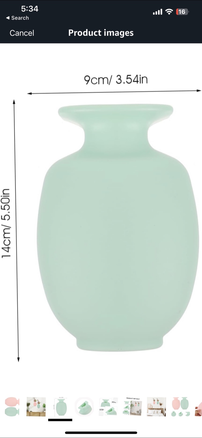 Silicone Wall Hanging Vase - Pink, 14cm - photo 3