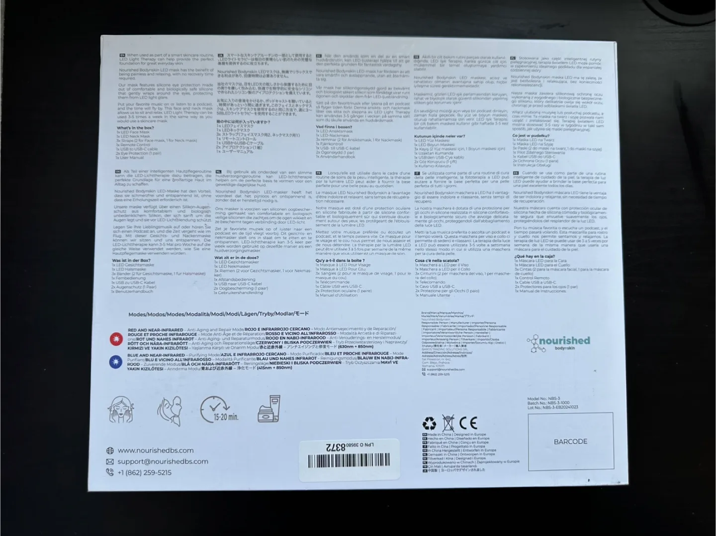 Nourished BodySkin LED Face and Neck Mask image indicator(4)