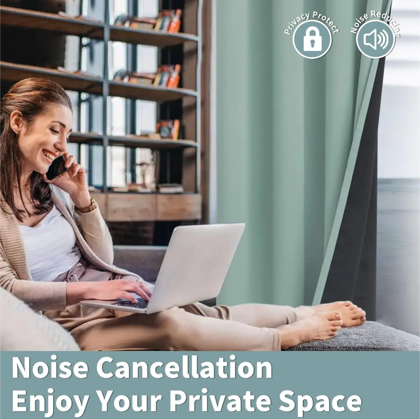 Noise Reducing Thermal Insulated Blackout Curtains image indicator(5)