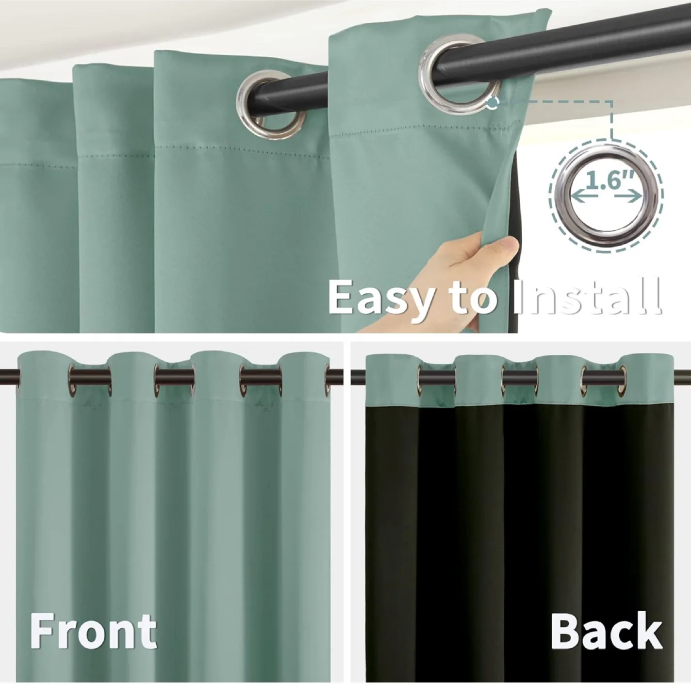 Noise Reducing Thermal Insulated Blackout Curtains image indicator(2)