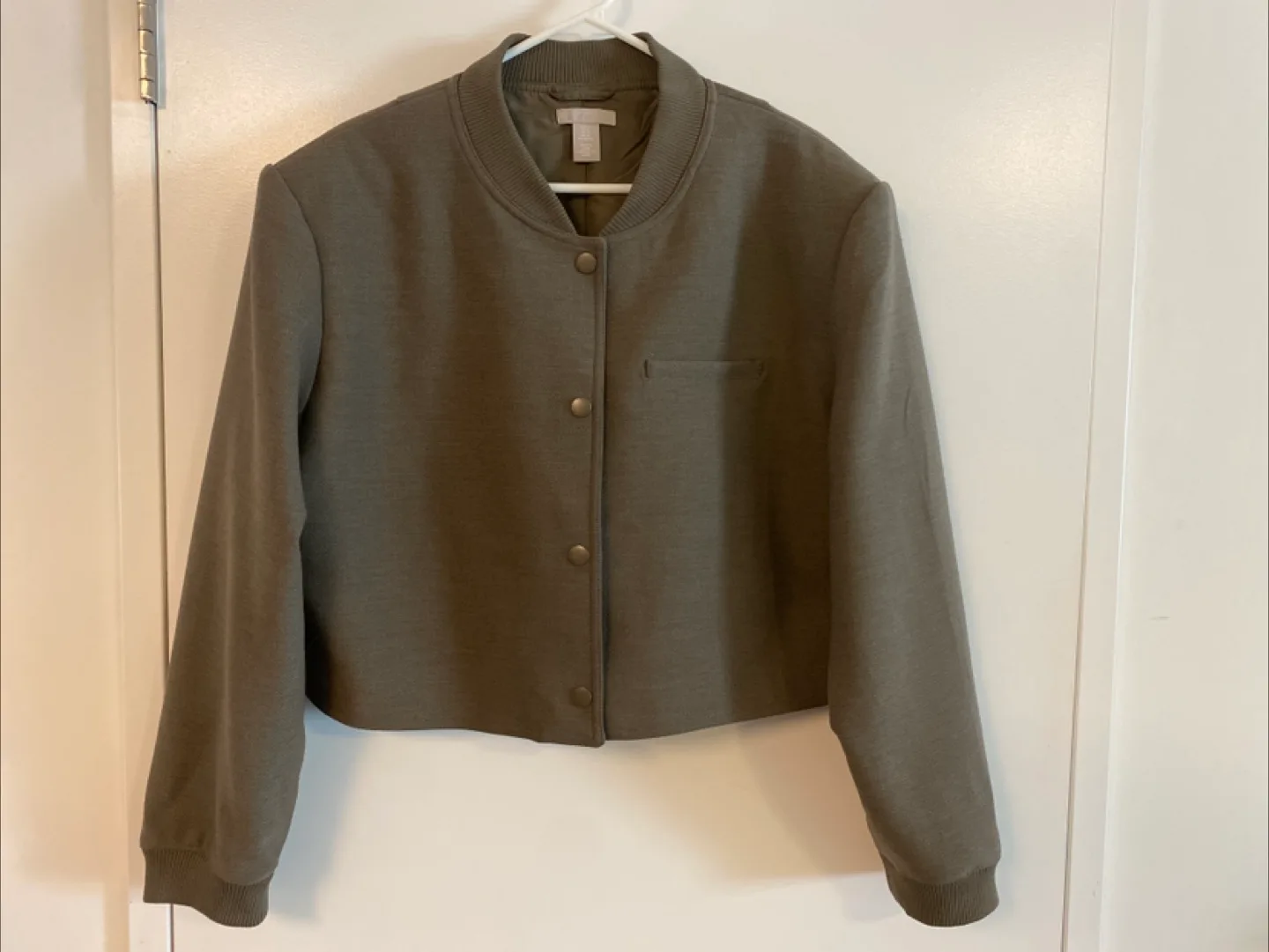 H&M Olive Green Bomber Jacket - Size XL thumbnail