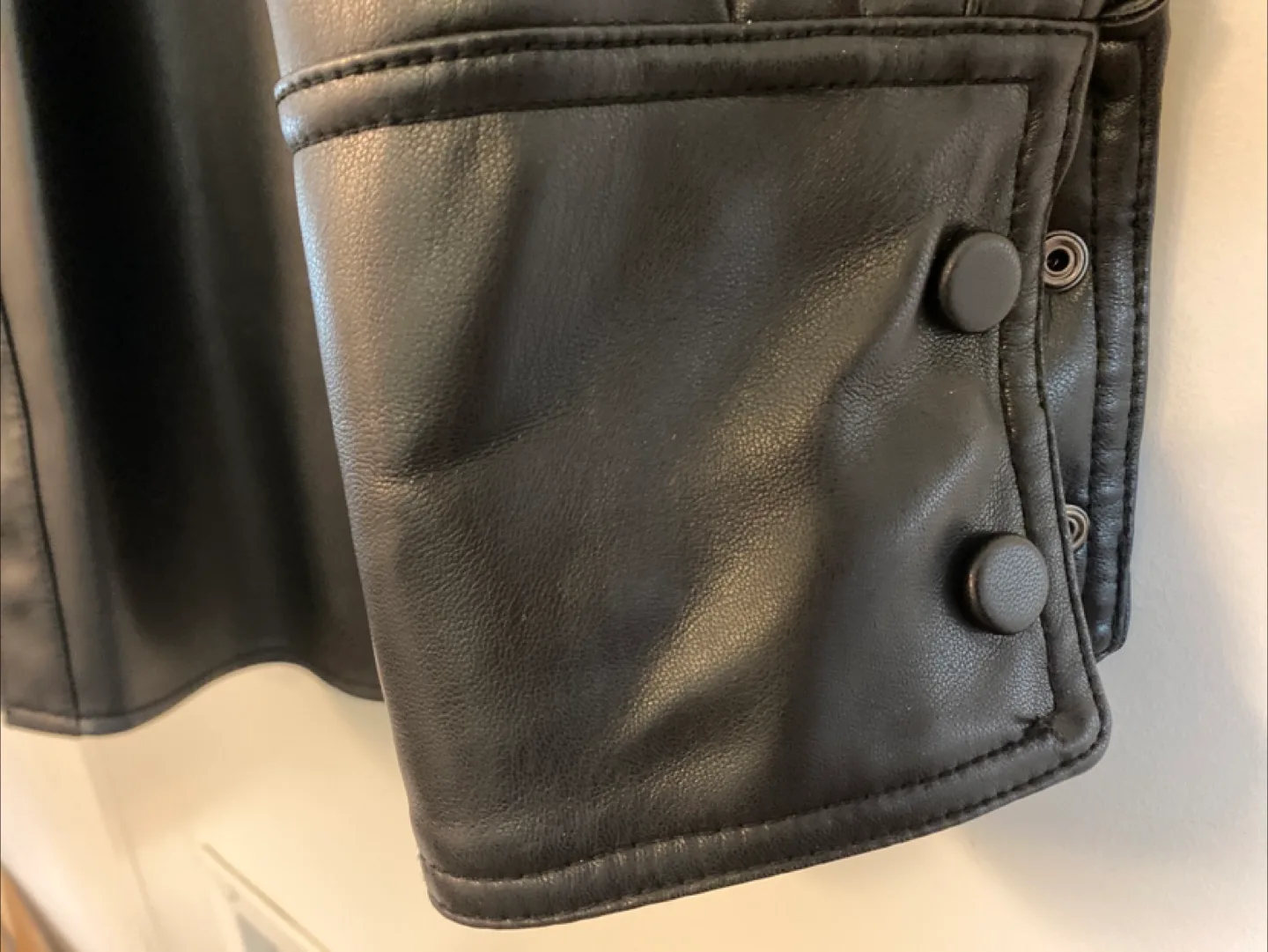 Zara Faux Leather Shirt Jacket Black XXL image indicator(3)