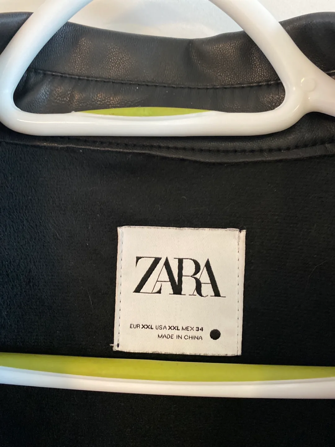 Zara Faux Leather Shirt Jacket Black XXL image indicator(2)