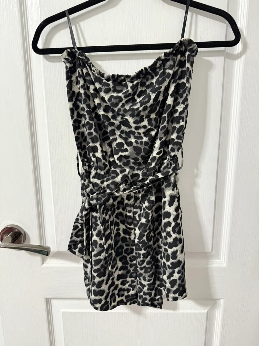 Strapless Leopard Print Rompers thumbnail