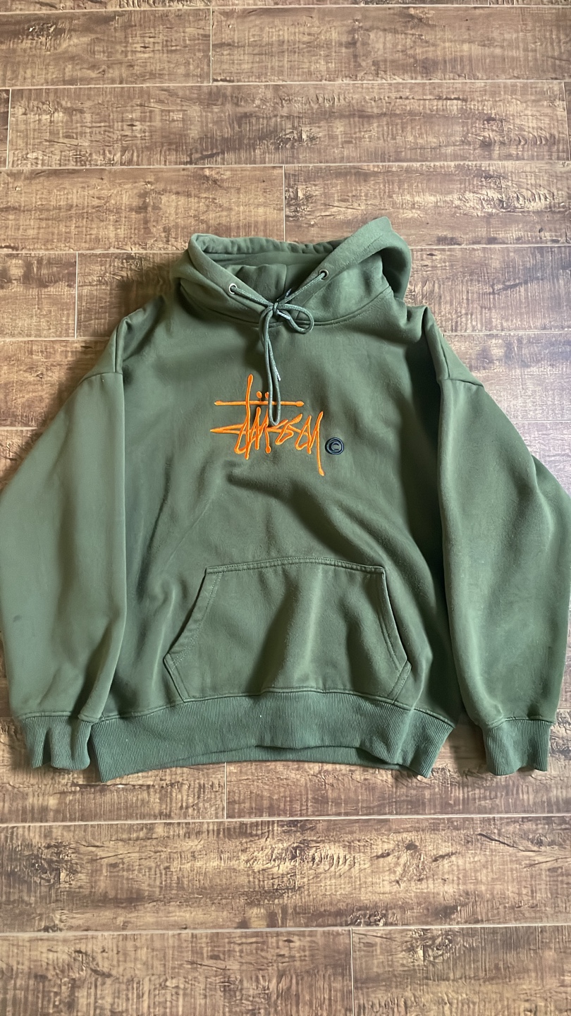 Green stussy hoodie