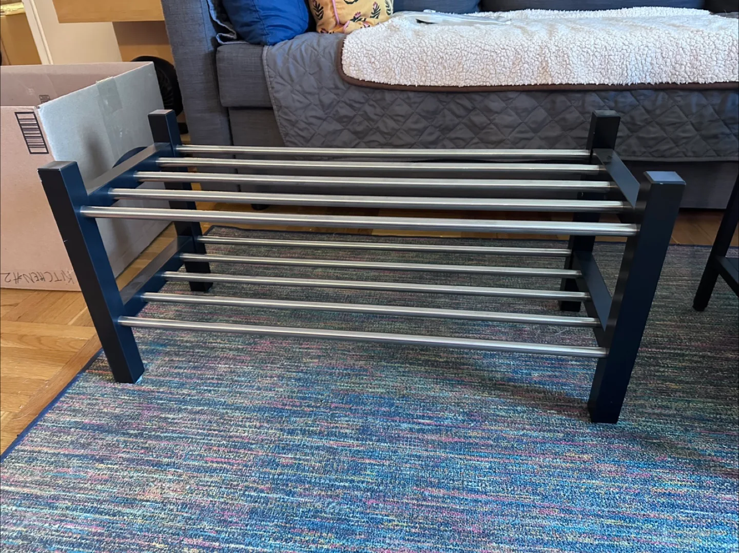 IKEA TJUSIG Shoe Rack - $15 (FIRM) - Black image indicator(3)