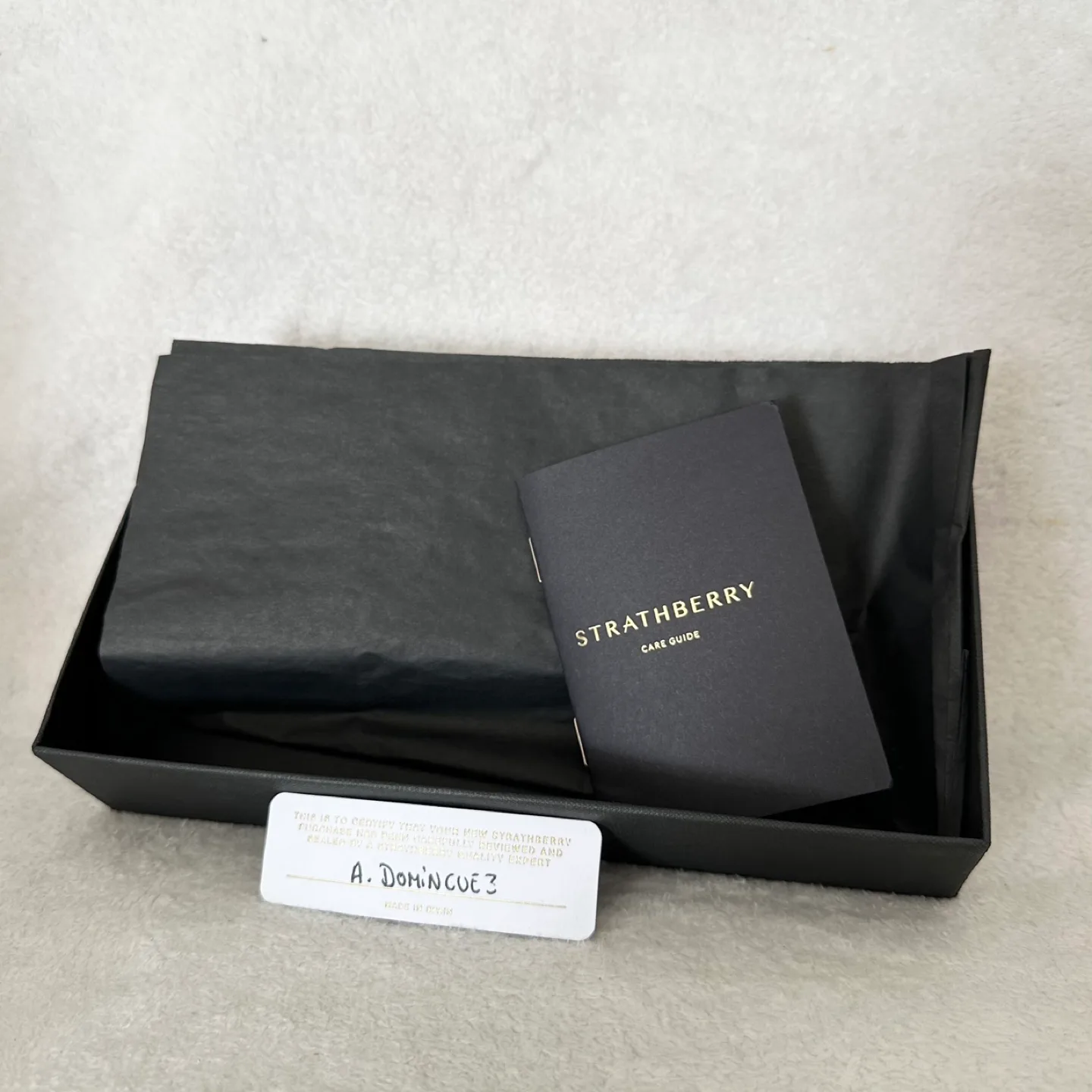 Strathberry Gift Box, Care Guide and Certified Card image indicator(2)