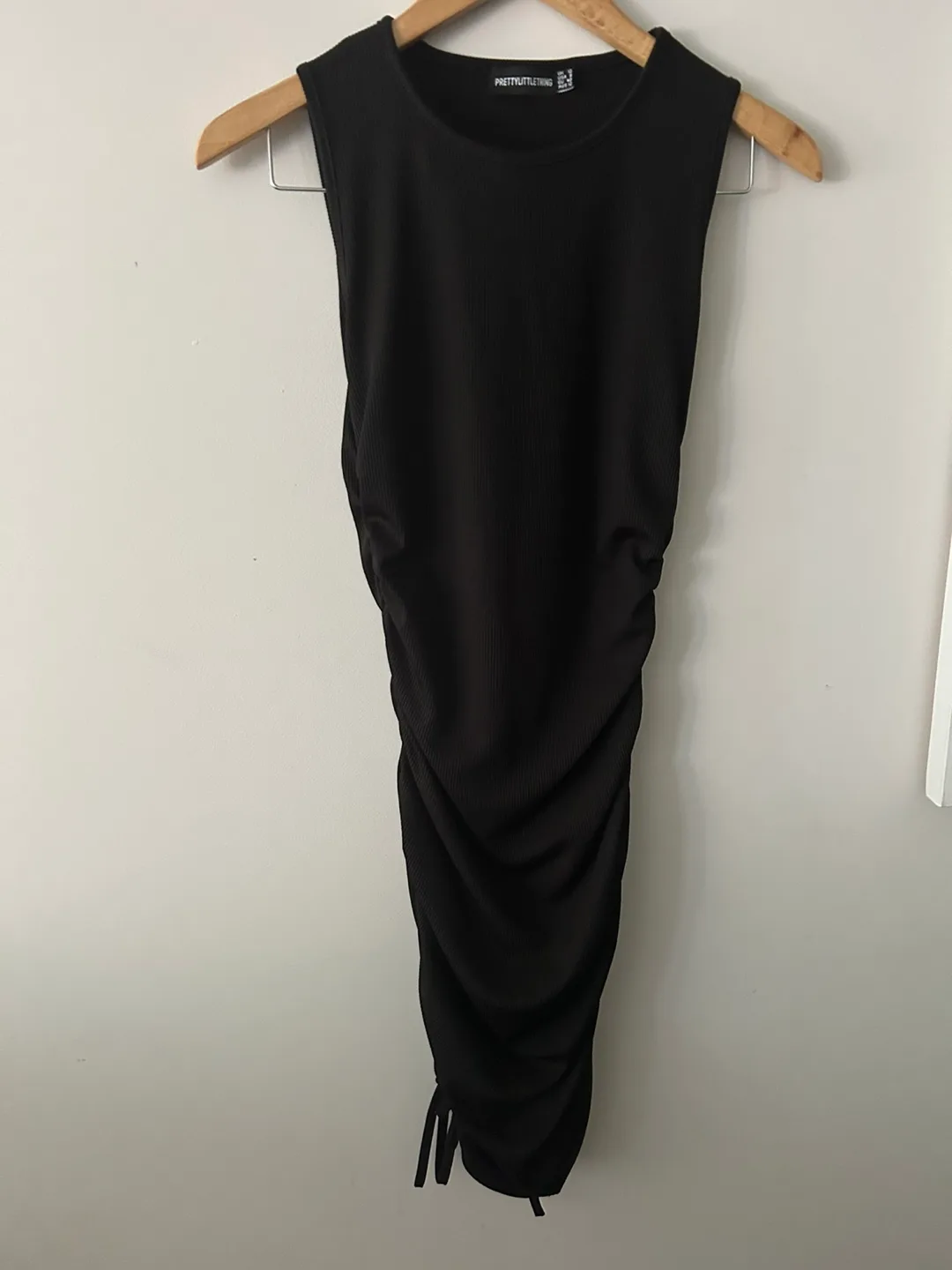 PRETTYLITTLETHING Black Ruched Dress thumbnail