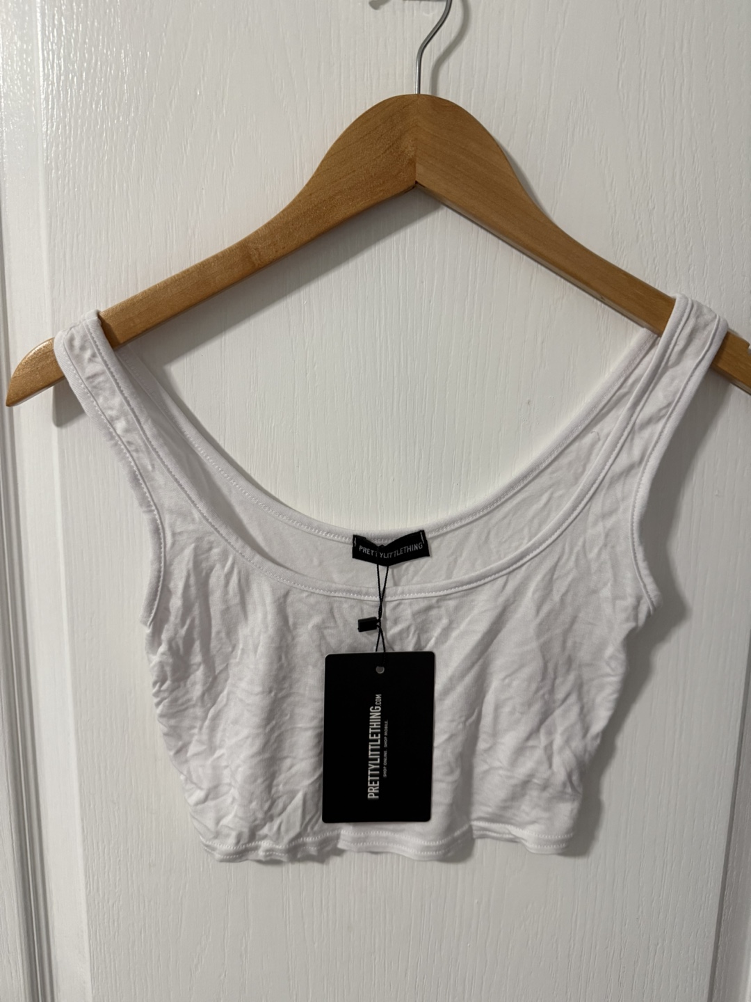 BNWT PrettyLittleThing White Crop Tank Top
