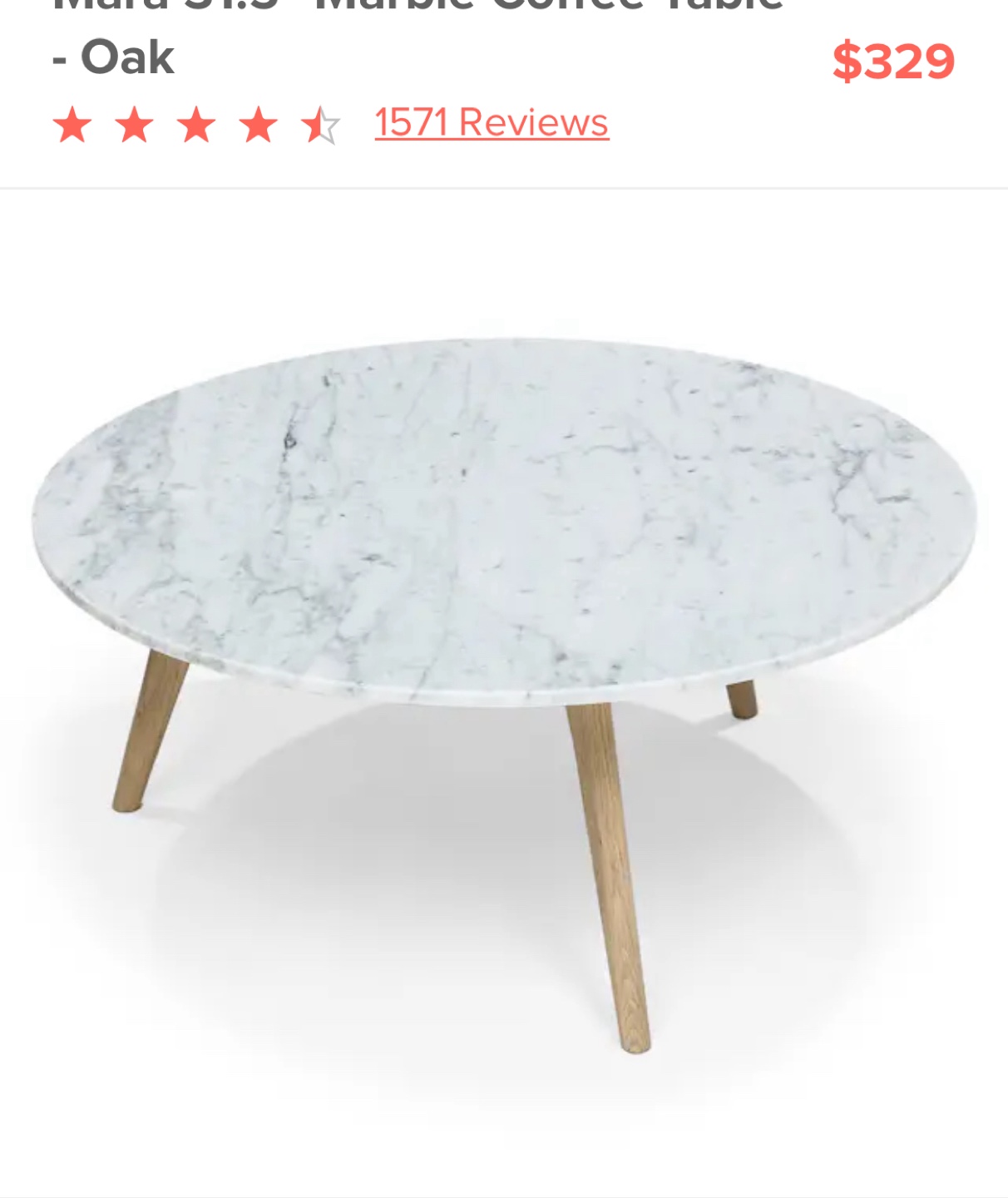 Brand new Article Mara marble coffee table, still in box - photo 2