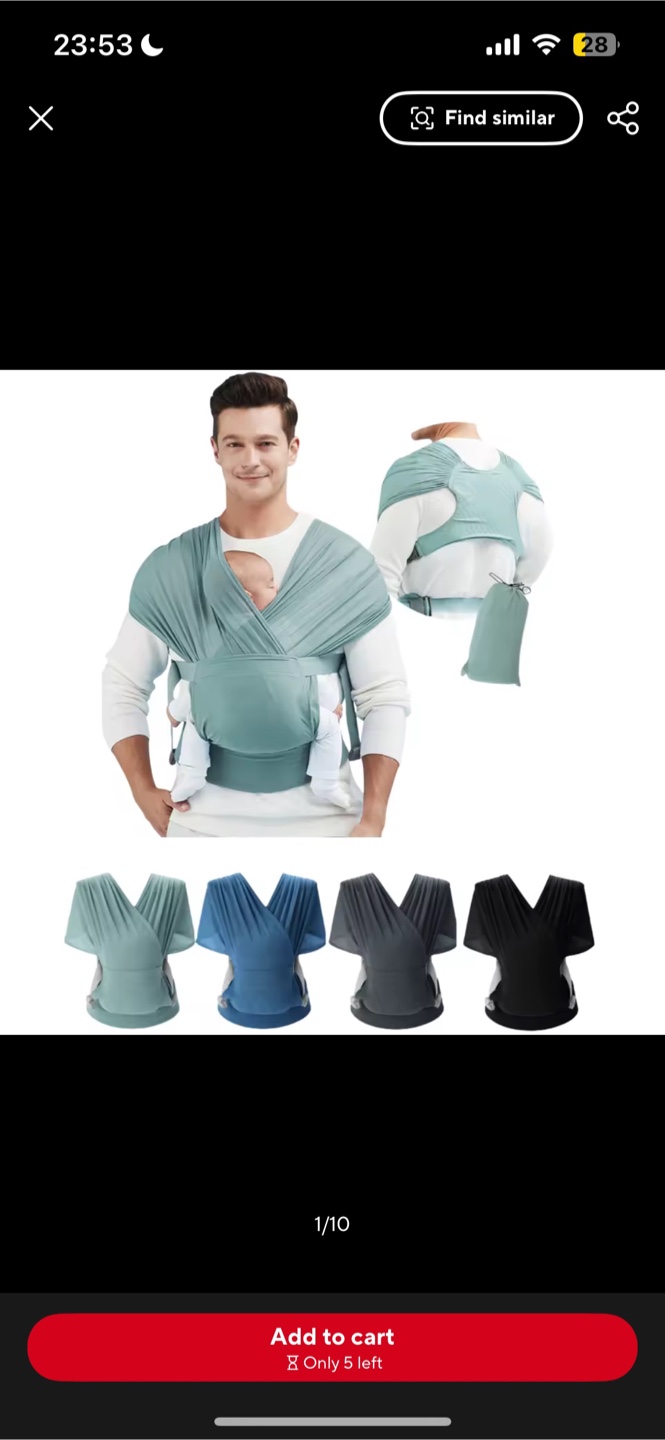 Baby Wrap Carrier - Light Green