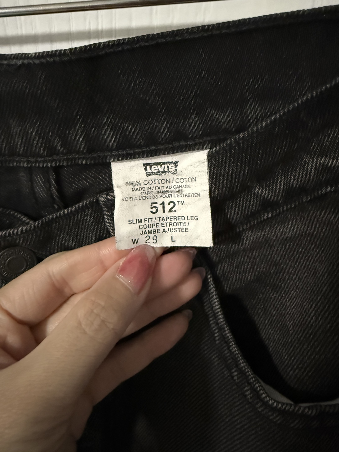 Levi's 512 Black Denim Jeans - W29 - photo 3