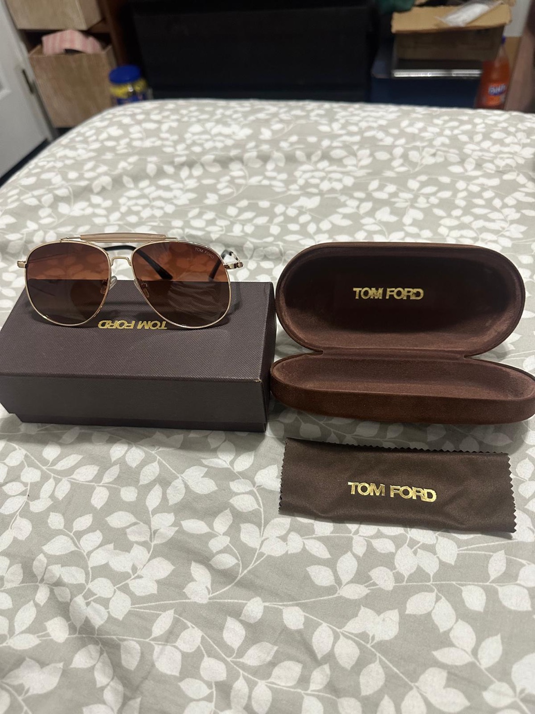 Tom Ford Aviator Sunglasses with Case