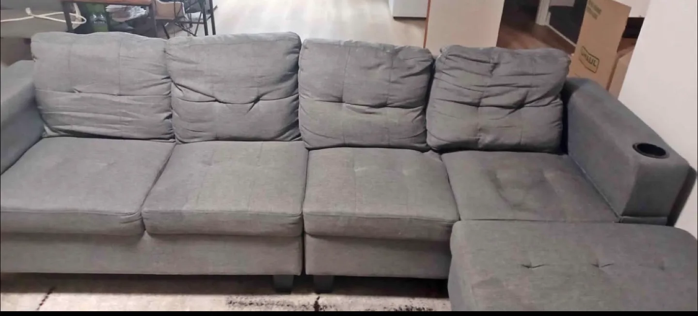 Grey Sectional Sofa with Ottoman image indicator(2)