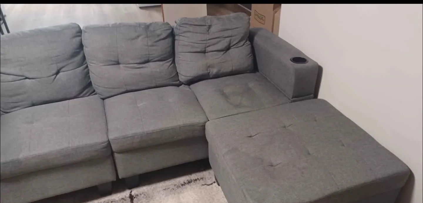 Grey Sectional Sofa with Ottoman image indicator(3)