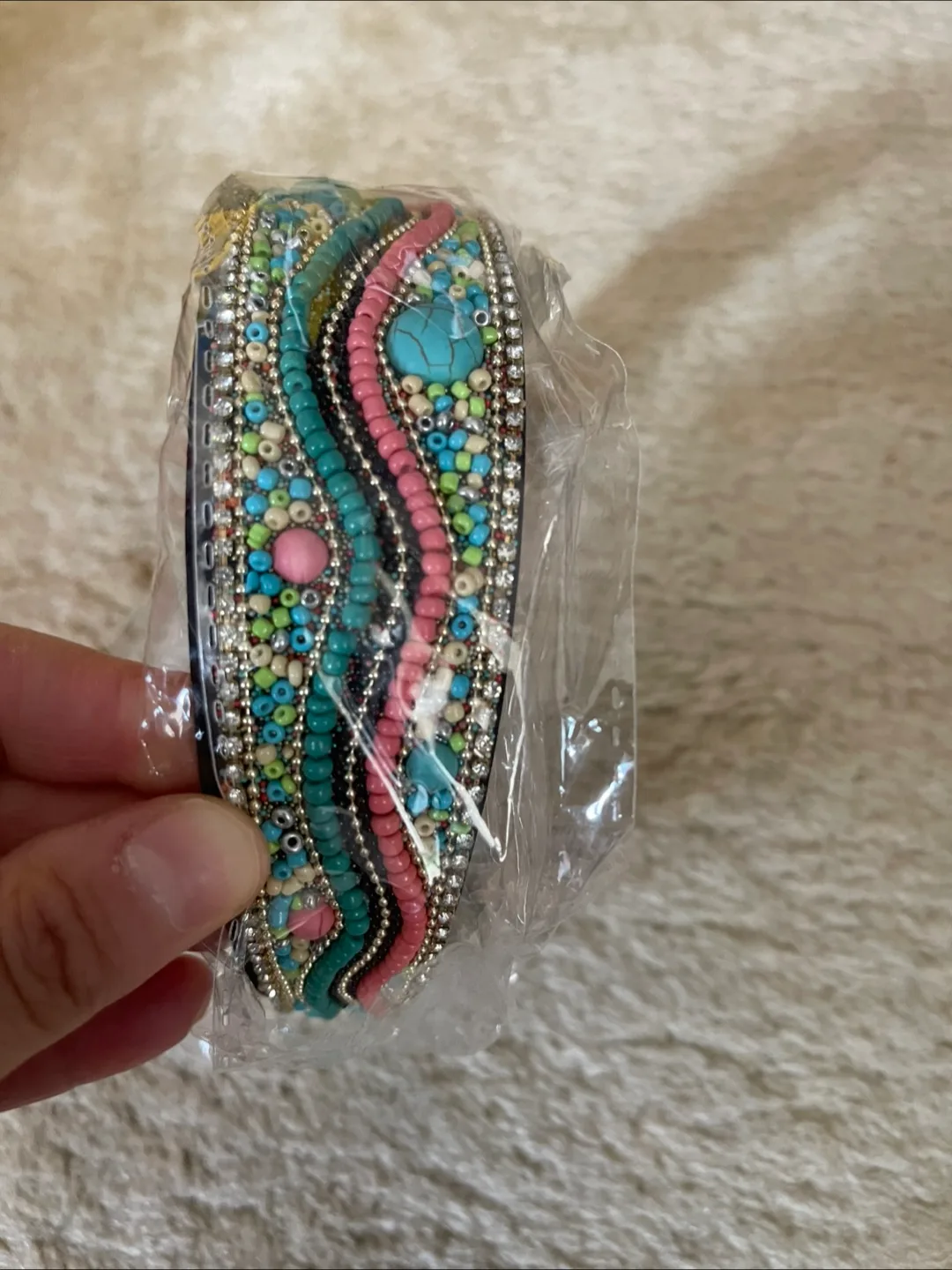Vintage 2000s Y2K Hand-Beaded Headband - New in Package thumbnail