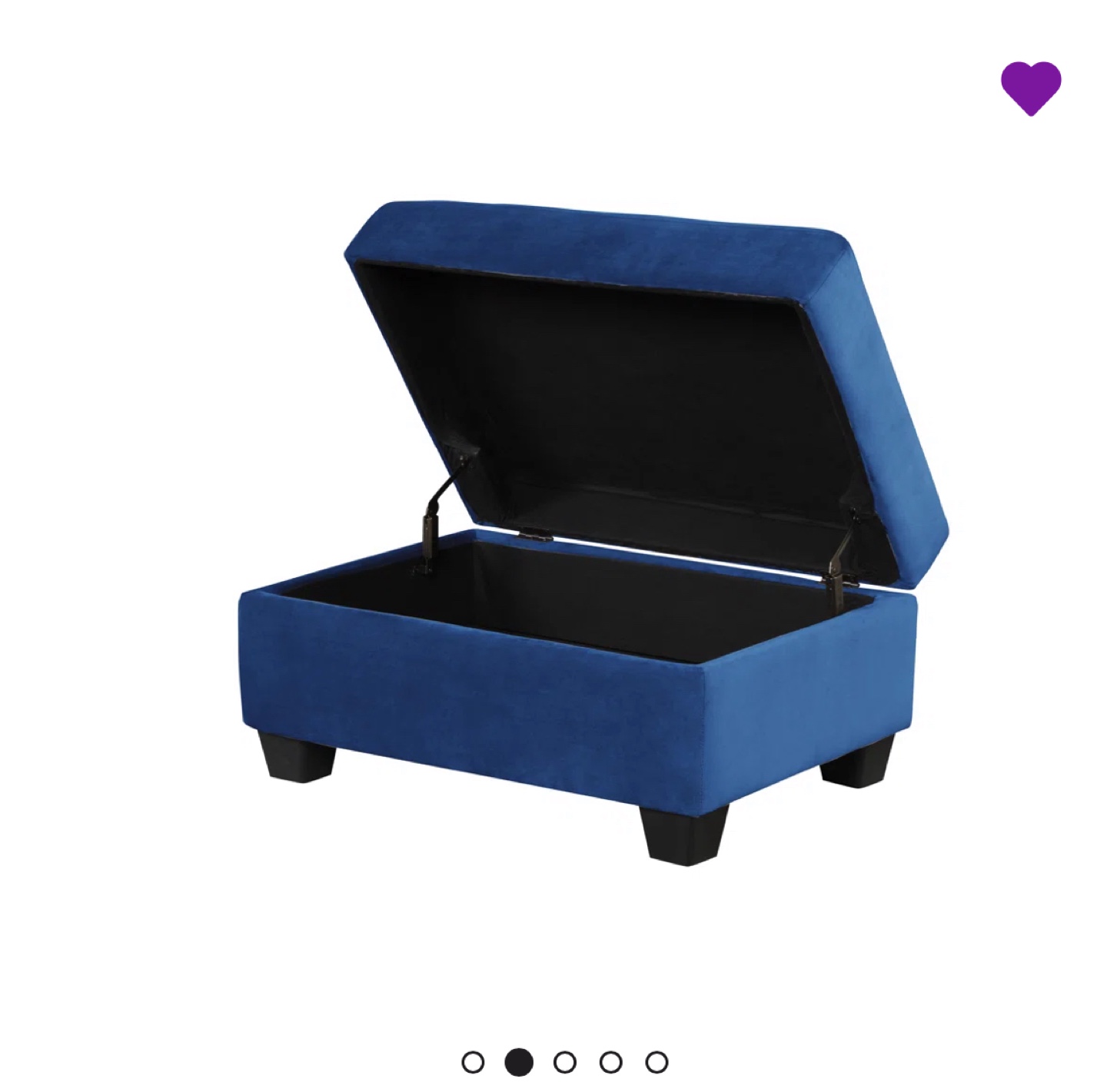 Gorgeous like new blue velvet ottoman - photo 2