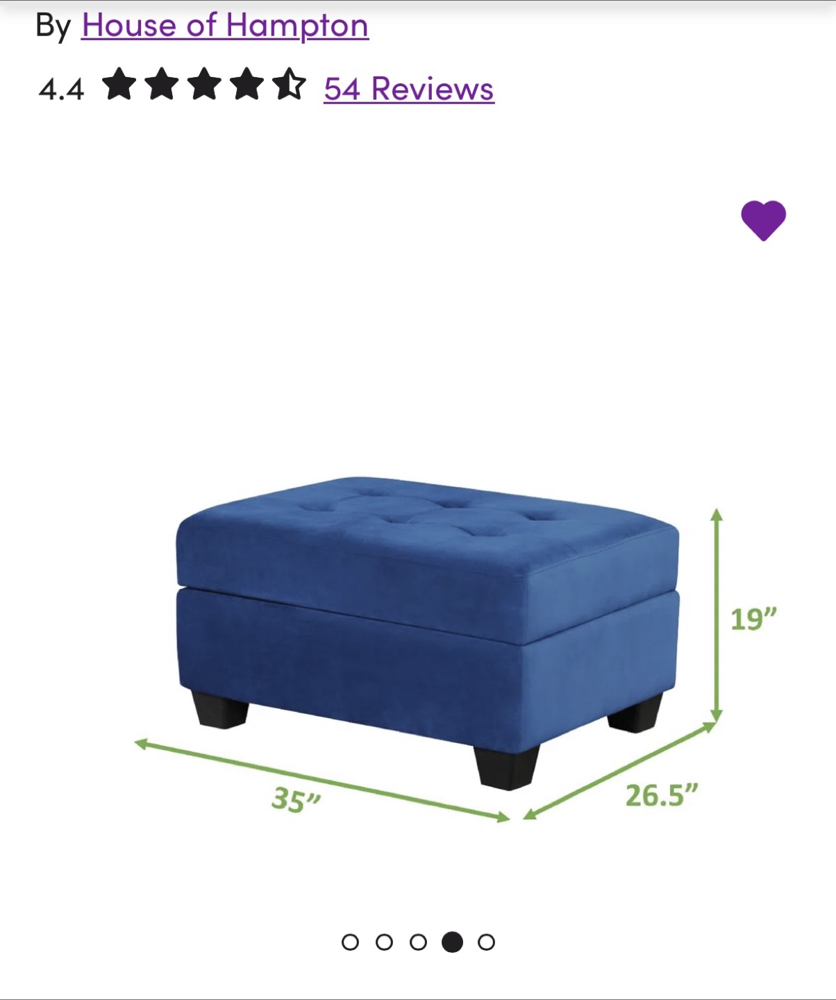 Gorgeous like new blue velvet ottoman - photo 4