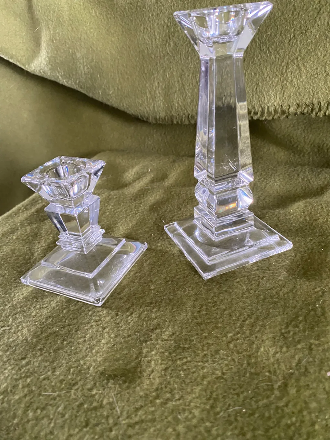 Clear Glass Candlestick Holders thumbnail