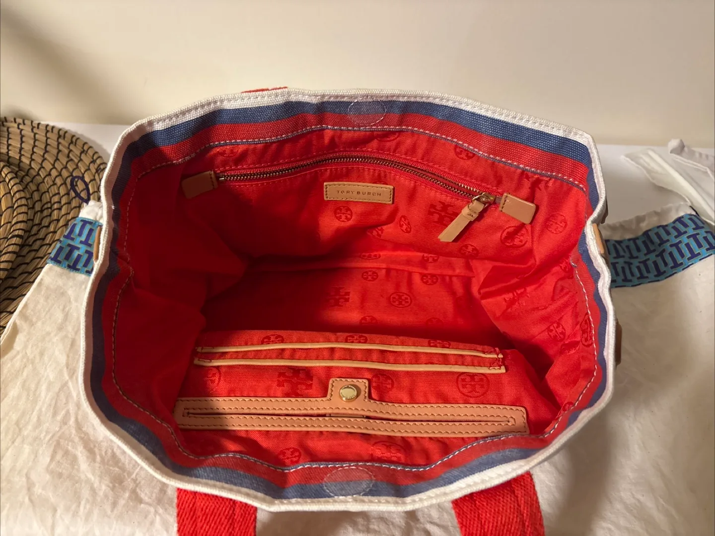 Tory Burch Striped Tote Bag image indicator(2)