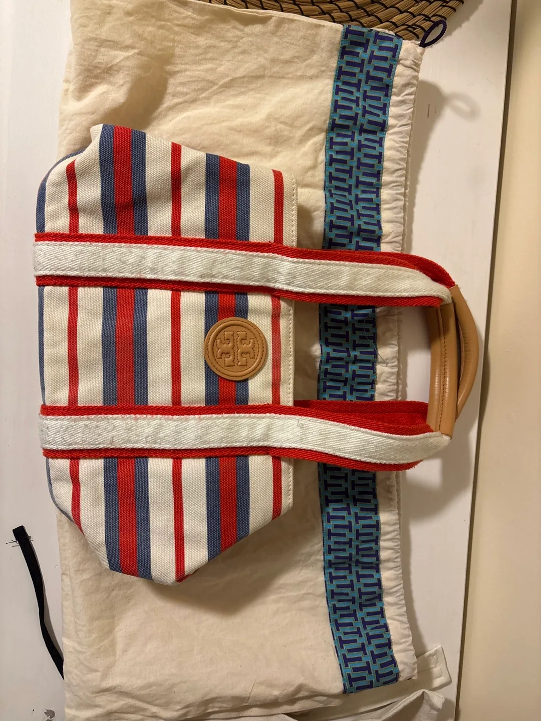 Tory Burch Striped Tote Bag image indicator(3)