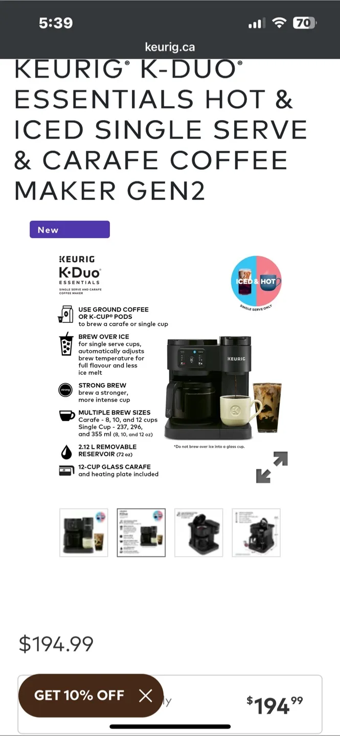 Keurig duel essentials coffee maker image indicator(3)