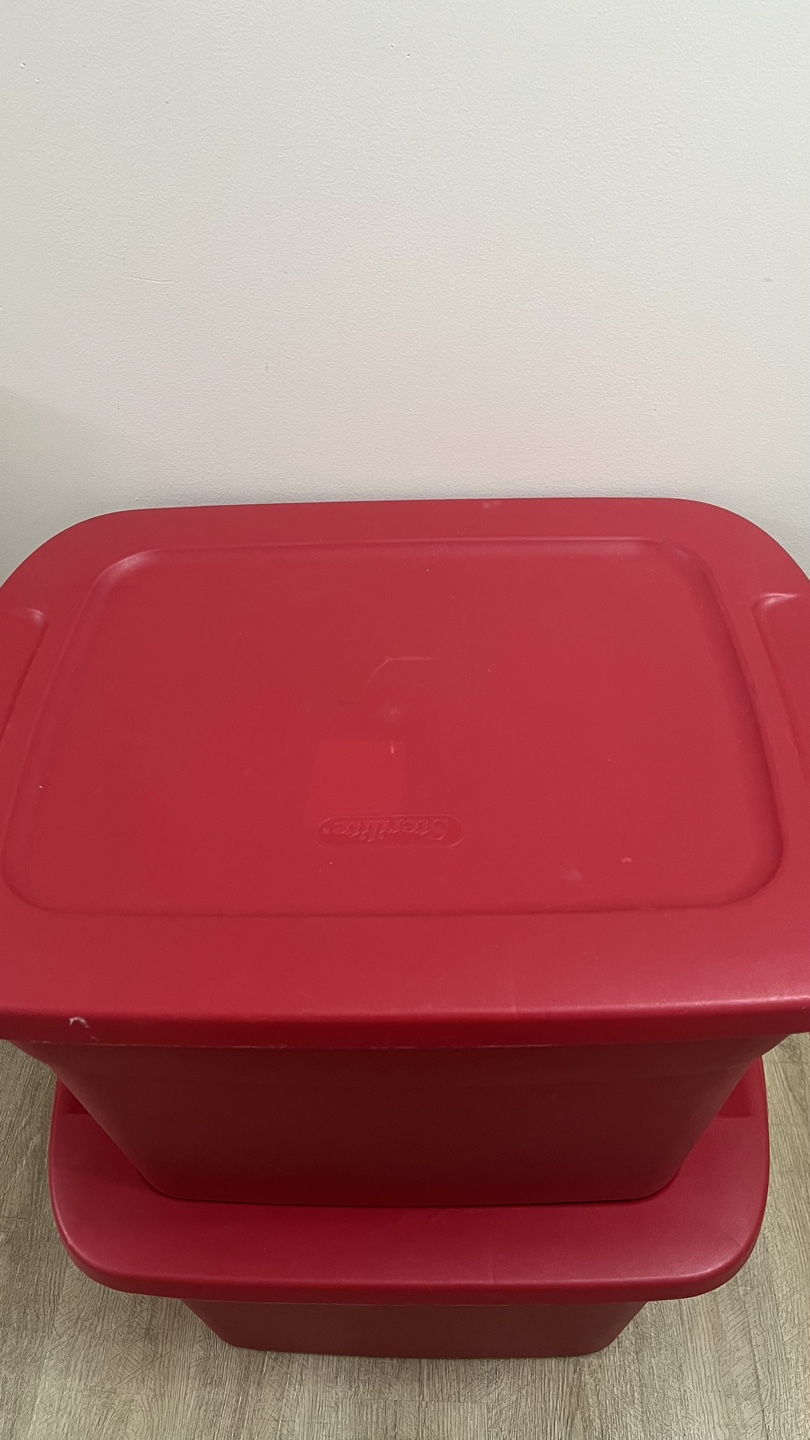 Sterilite 18 Gal Red Storage Bins - Set of 2 - photo 2