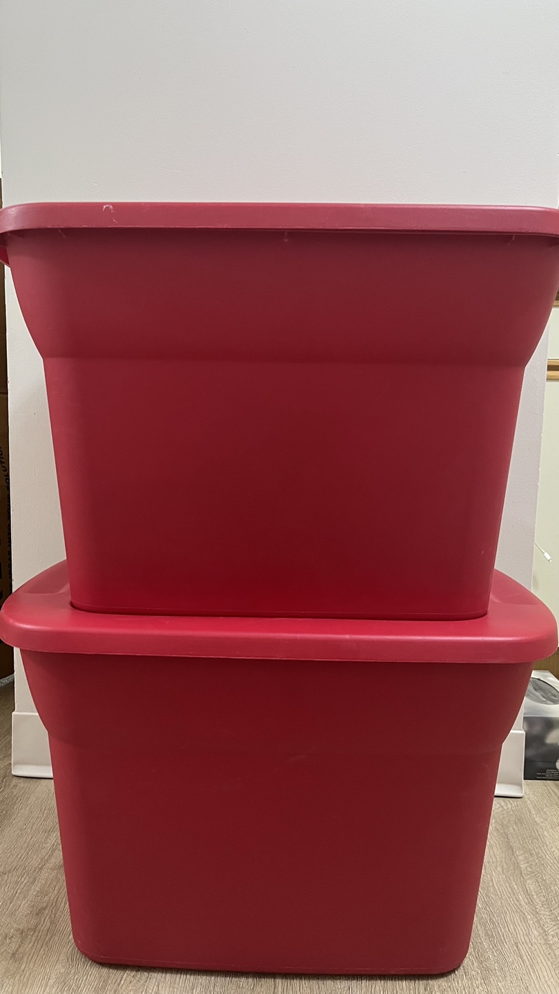 Sterilite 18 Gal Red Storage Bins - Set of 2
