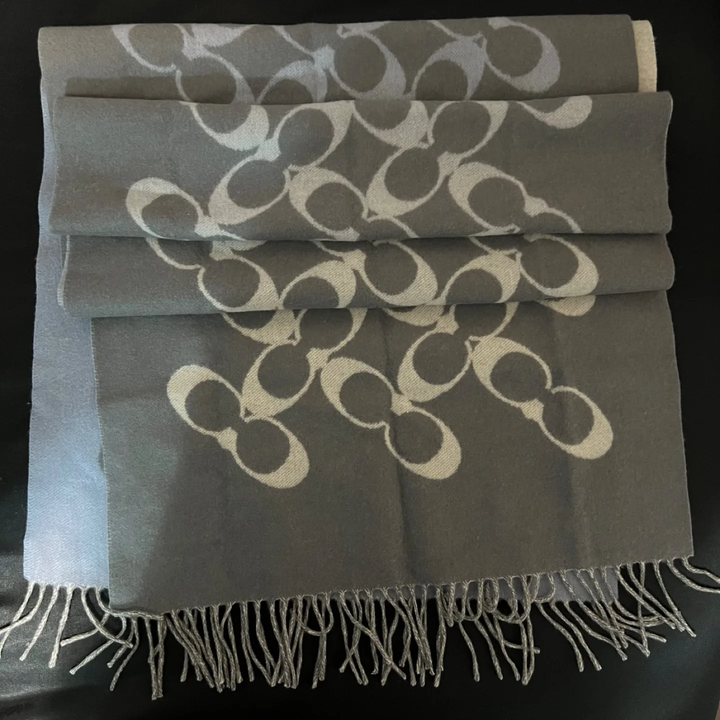 Coach Signature Scarf - Grey & Light Grey (Double sided) image indicator(2)