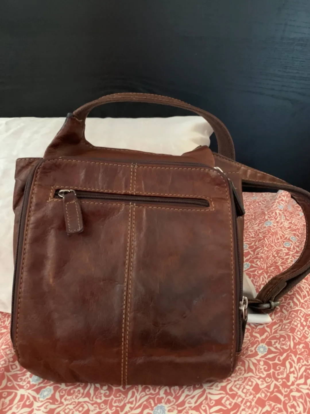 Jack Georges Brown Leather Crossbody Bag image indicator(2)