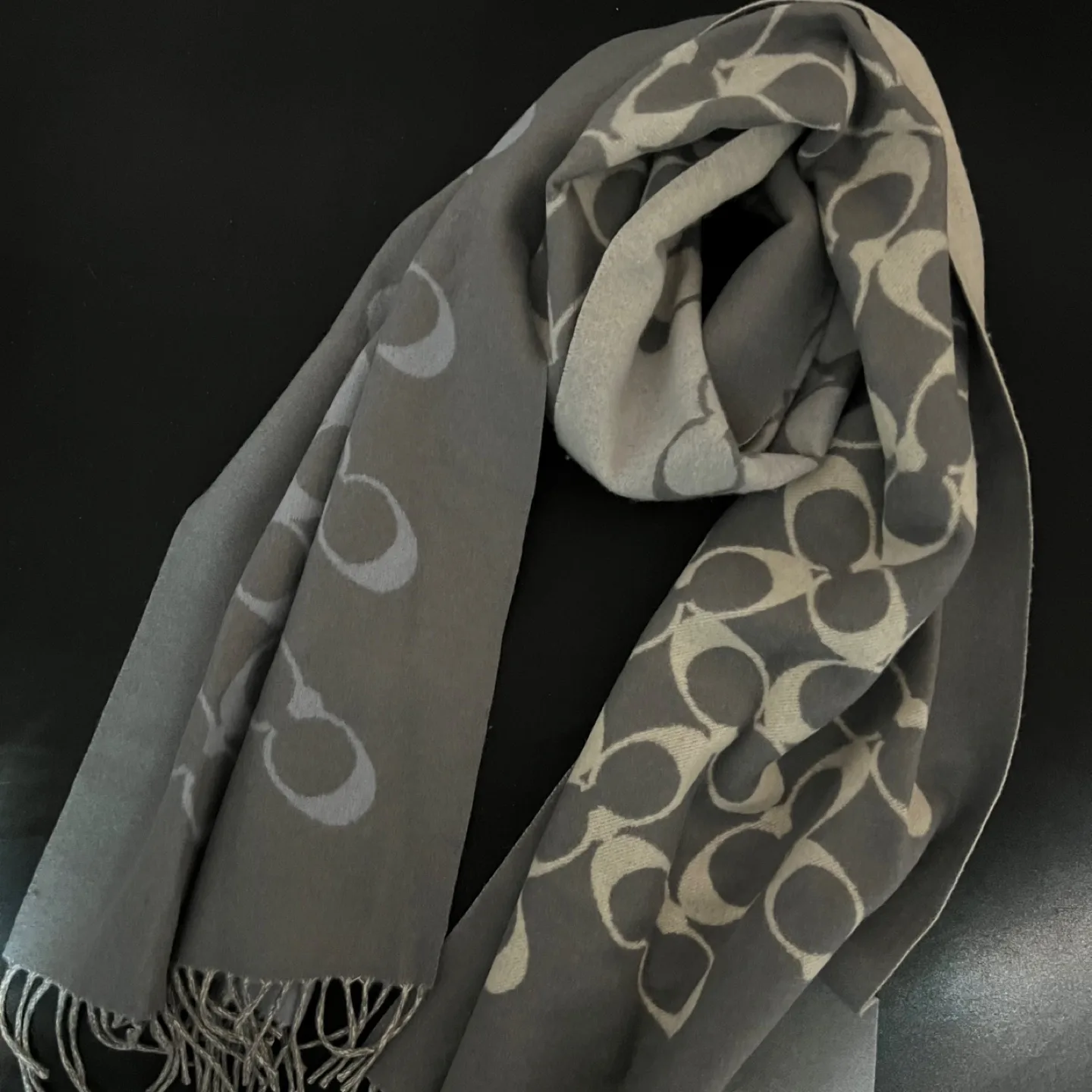 Coach Signature Scarf - Grey & Light Grey (Double sided) image indicator(5)