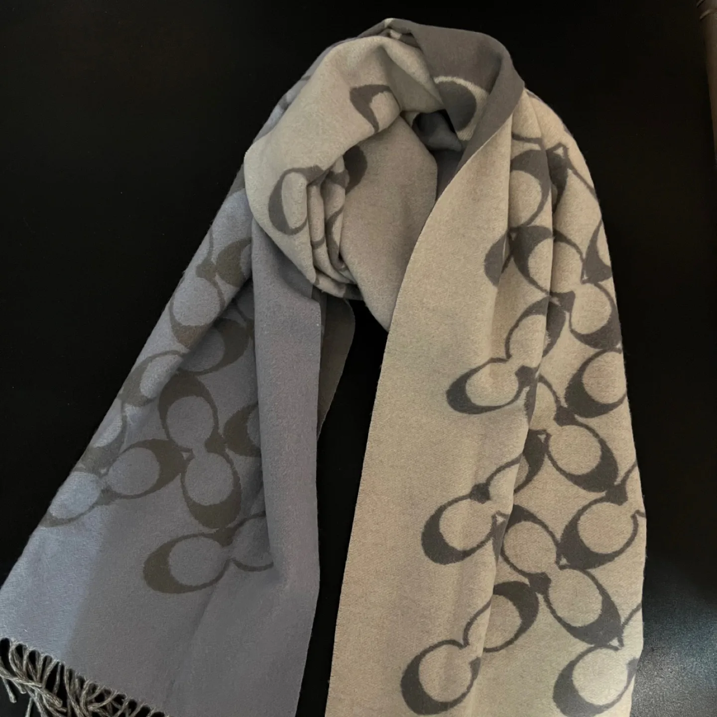 Coach Signature Scarf - Grey & Light Grey (Double sided) image indicator(4)