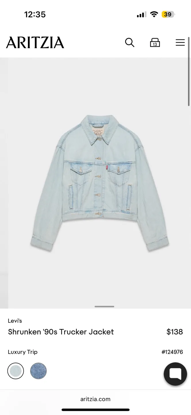 Levi's '90s Shrunken Trucker Jacket Size XS NWT thumbnail