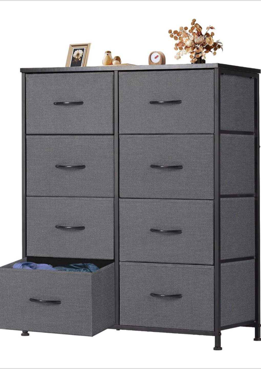 8-Drawer Gray Fabric Dresser