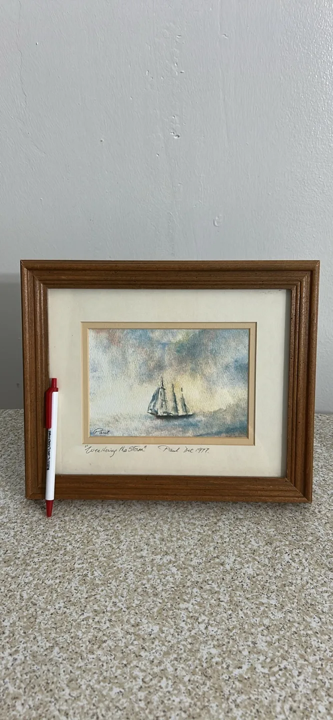 Framed "Enduring the Storm" Print, Signed 1977 thumbnail