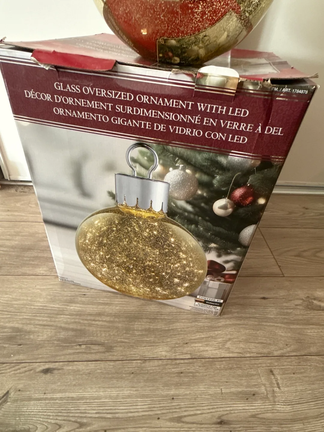 Glass Oversized Ornament with LED - New in Box! thumbnail
