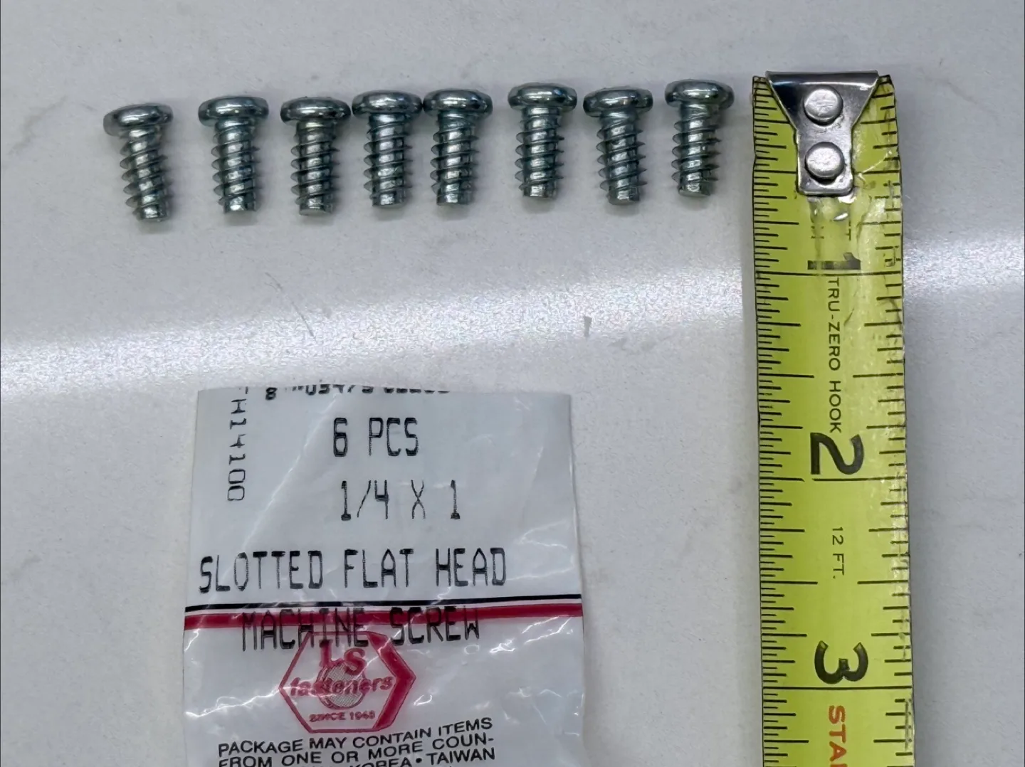 6 PCS 1/4 x 1 Slotted Flat Head Machine Screws thumbnail